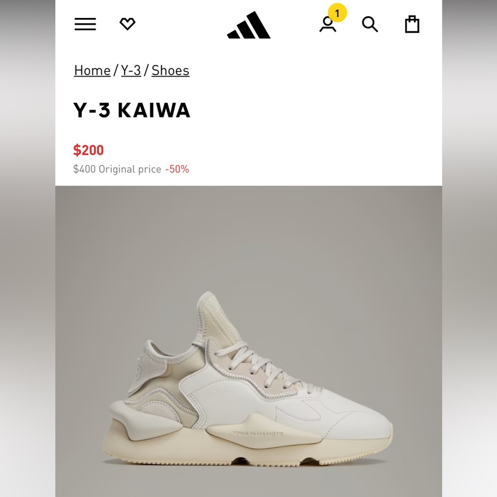 Adidas Y-3 White and Cream Sneakers